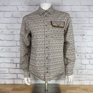 Staple Shirt Men's Medium Long‎ Sleeve Button Up Aztec Chest Pocket